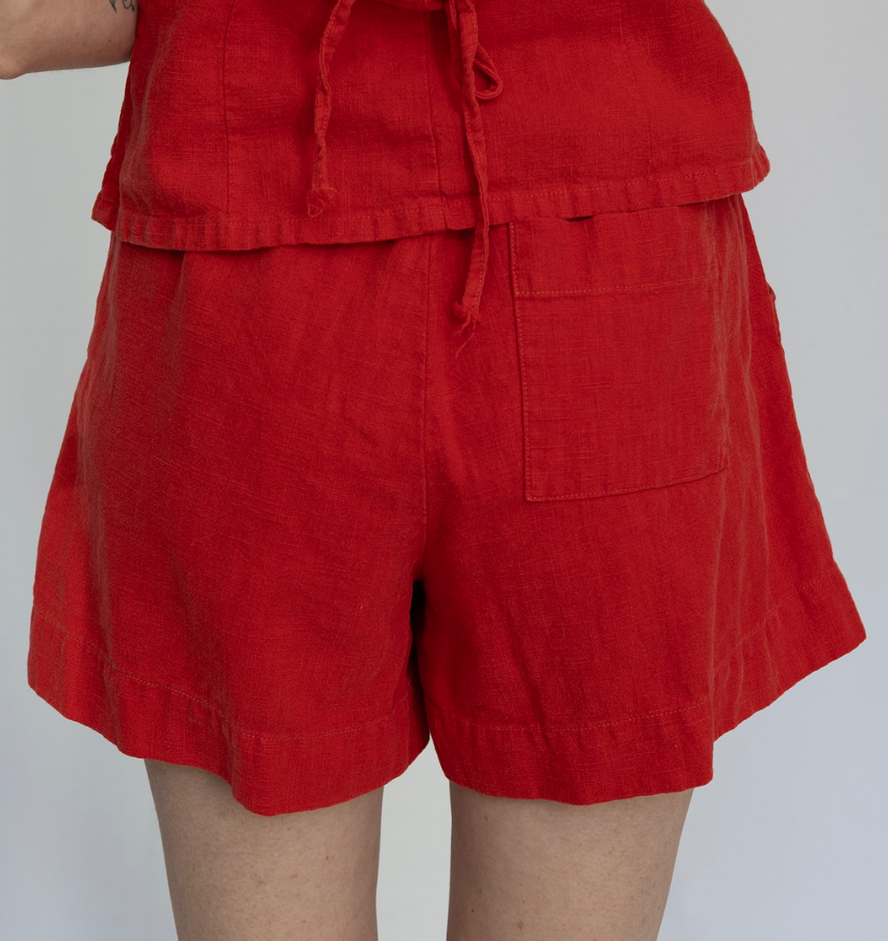 Lee Linen Shorts | Lived-in Red