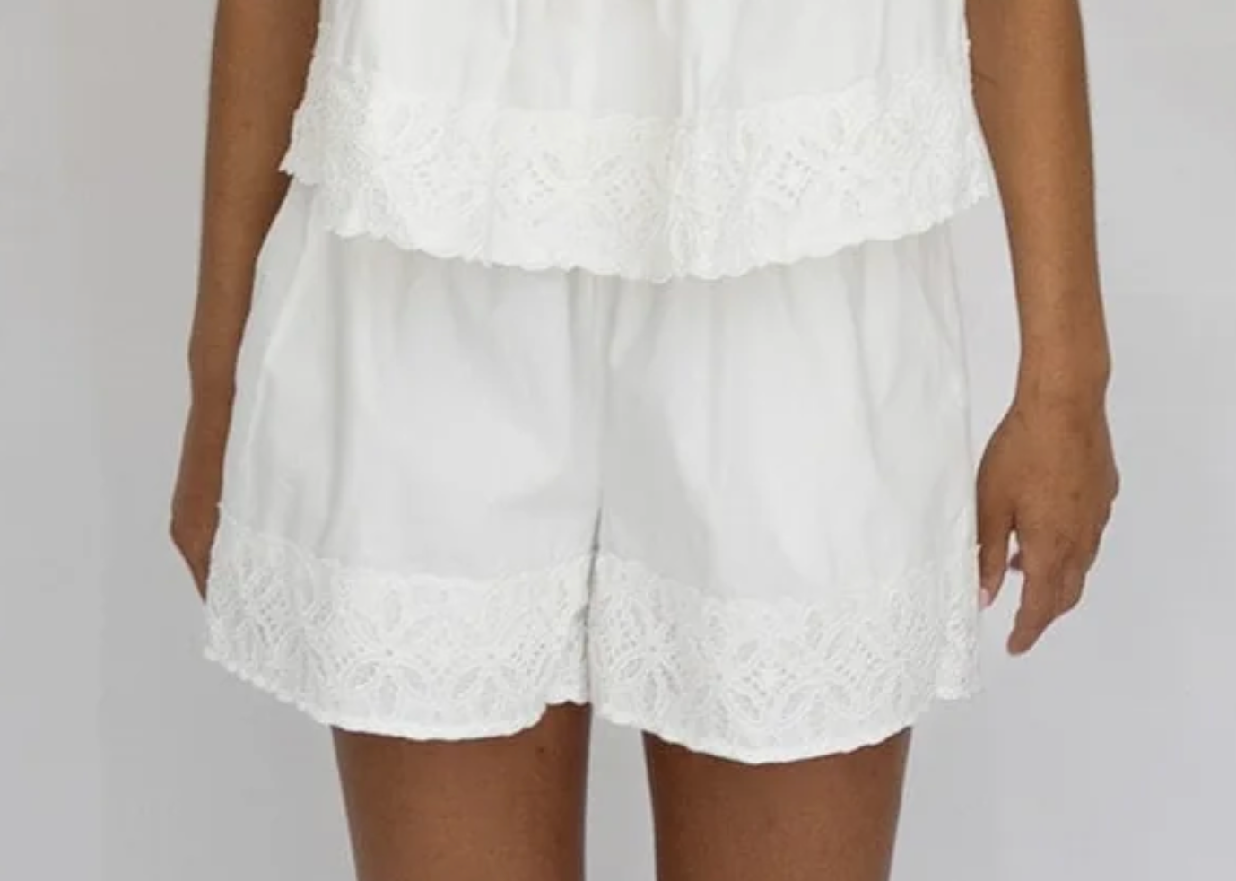 White Eyelet Shorts