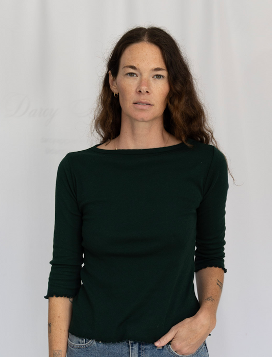 Ballet Pointelle Tee | Pine