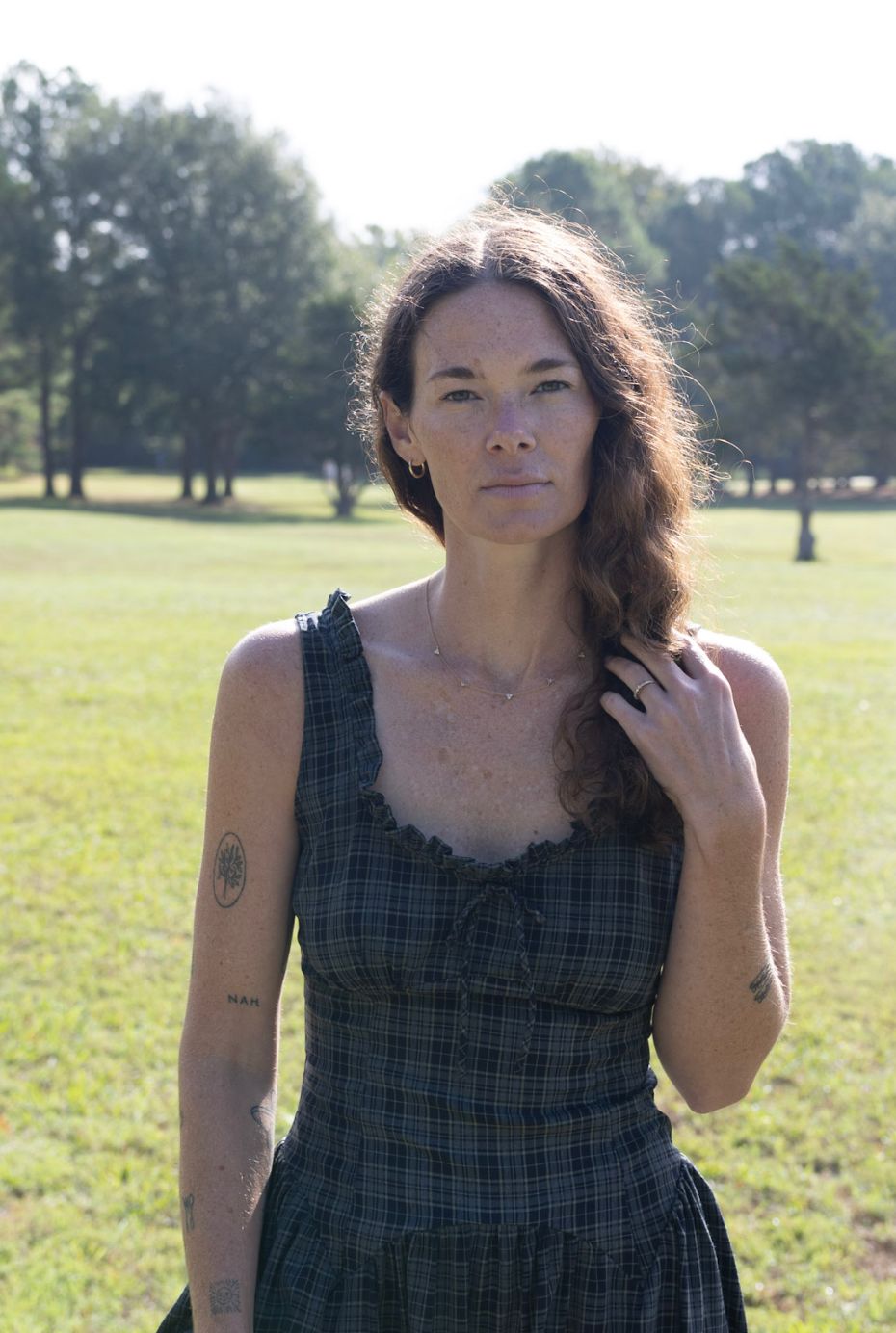 Plaid Scoop Neck Midi Dress