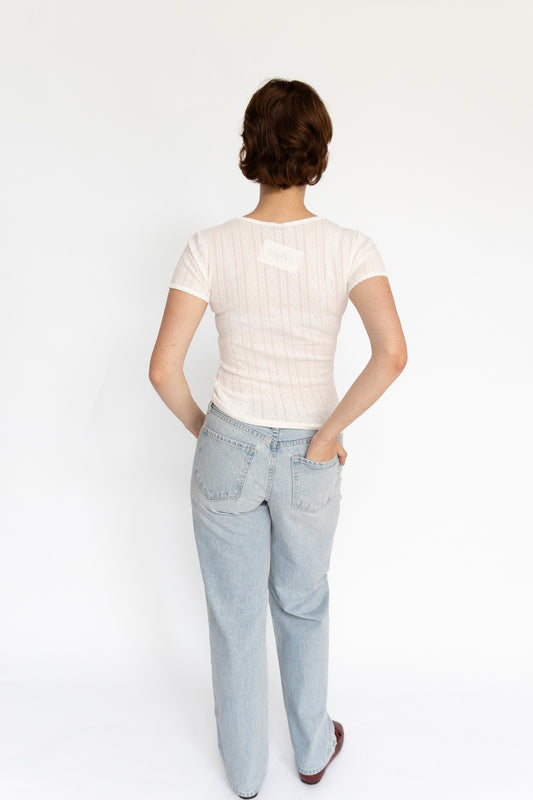 Relaxed Waist Straight Leg Jeans
