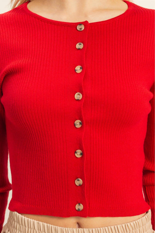 Mona Ribbed Knit Cardigan