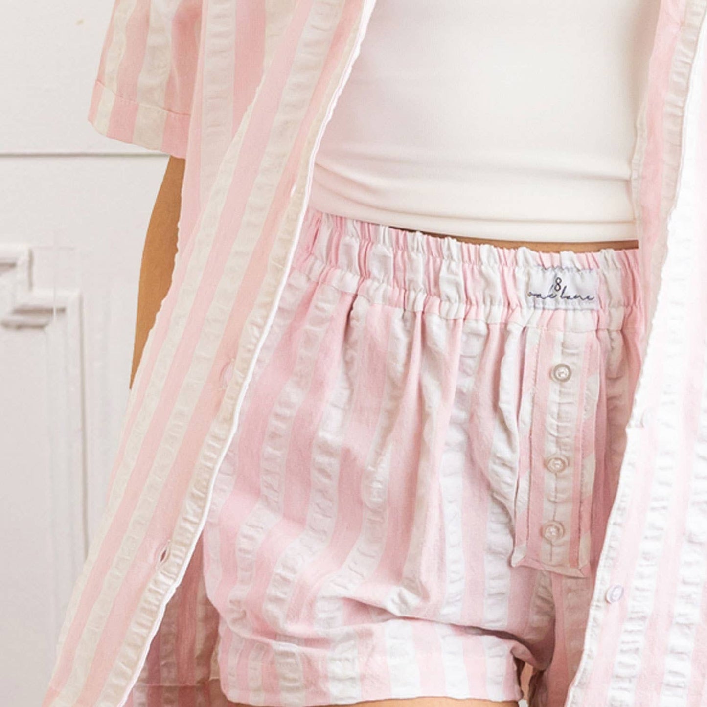 Pink Stripe Boxer PJ Set