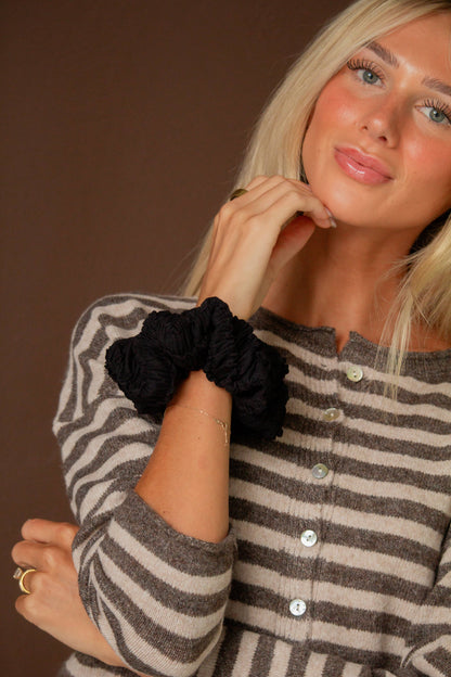 Midnight Ruffle Jumbo Scrunchie