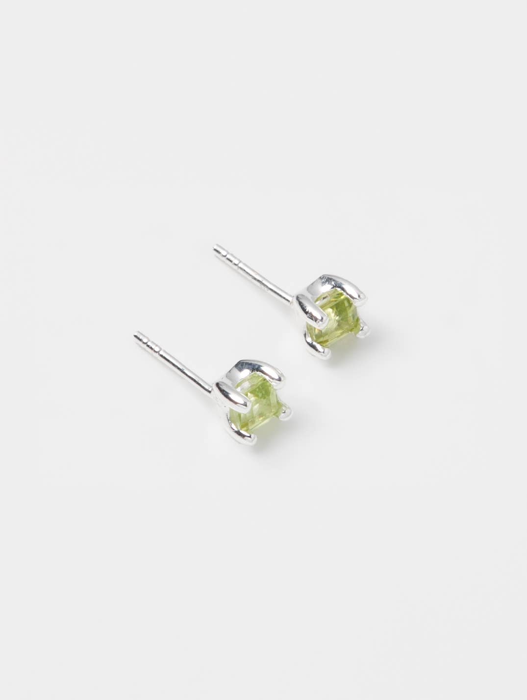 Josie Studs in Green Peridot and Sterling Silver