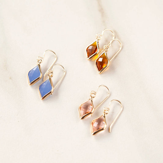 Crystal Rhombus Earrings