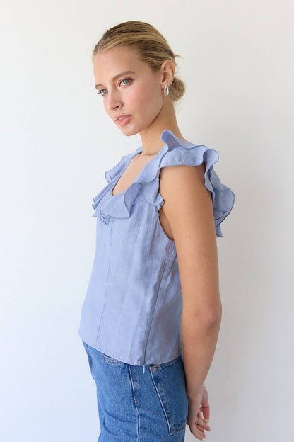 Ruffle Neckline Top