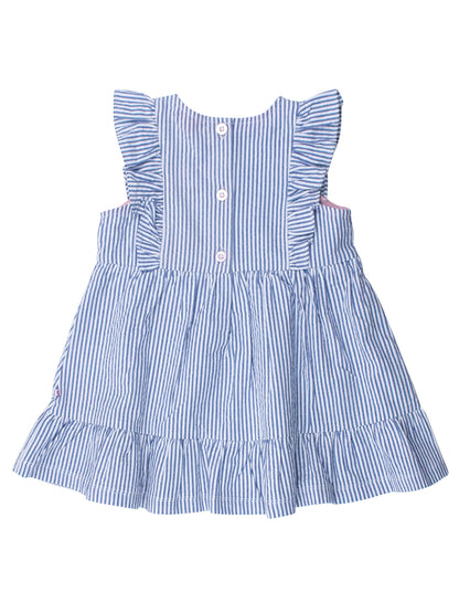 Blue Seersucker Pinafore Dress