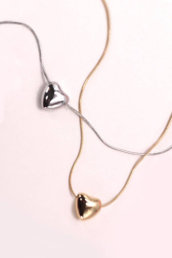 Mini Puff Heart Pendant Necklace