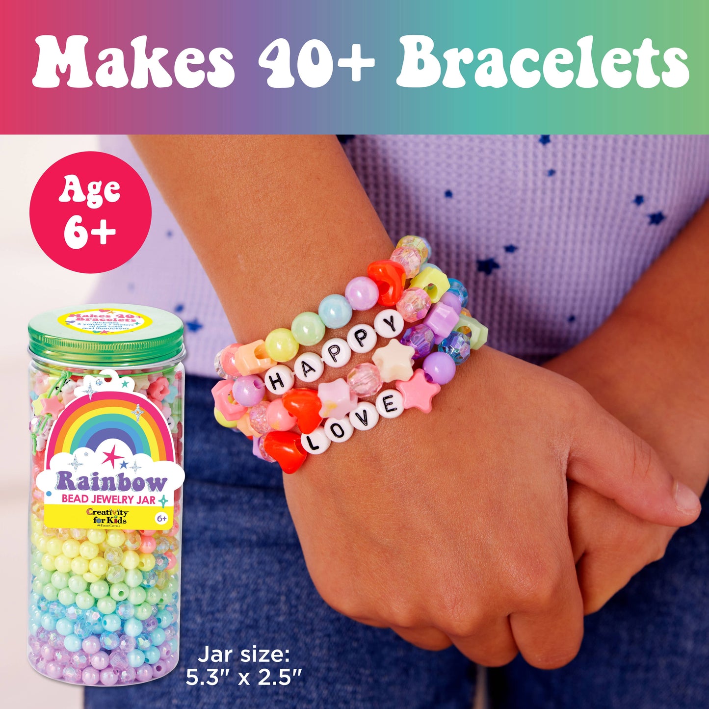 Rainbow Bead Jewelry: DIY Bracelet Craft Kit
