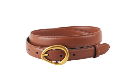 Classic Leather Belt with Asymmetrical Buckle | Multiple Colors