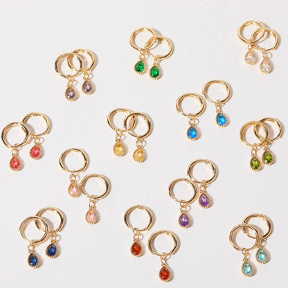 Birthstone Teardrop Earrings
