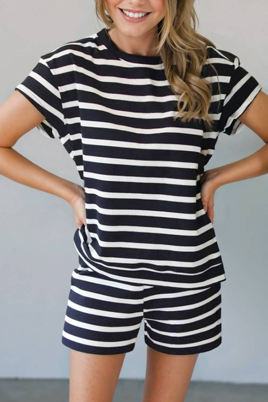 Nautical Striped Short Set