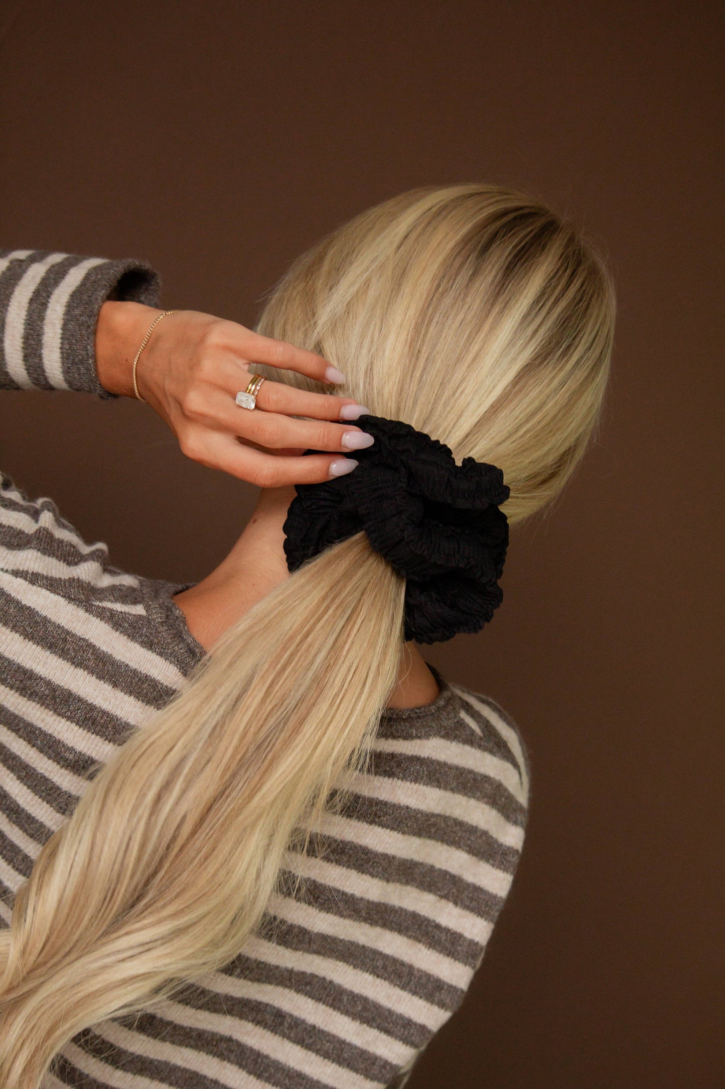 Midnight Ruffle Jumbo Scrunchie
