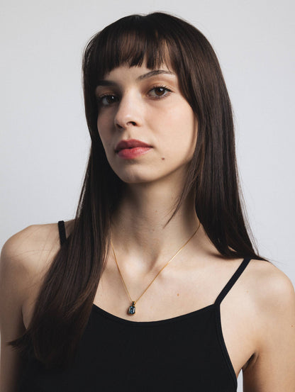 Freya Necklace in Blue Topaz and Gold