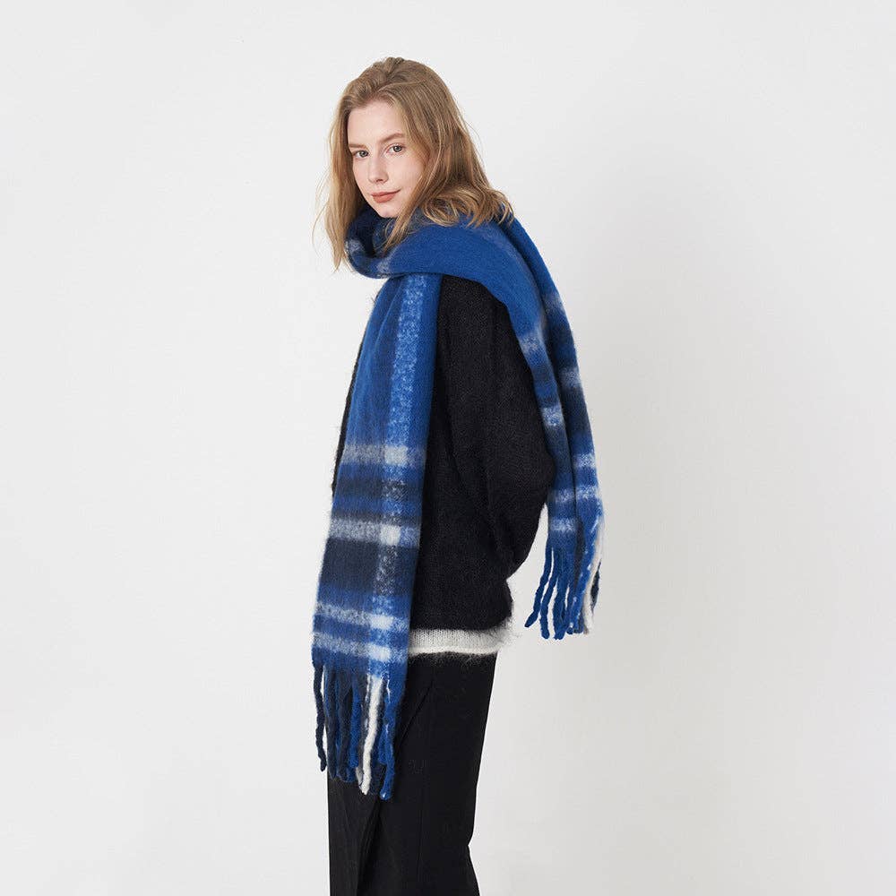 Plaid Mohair Scarf