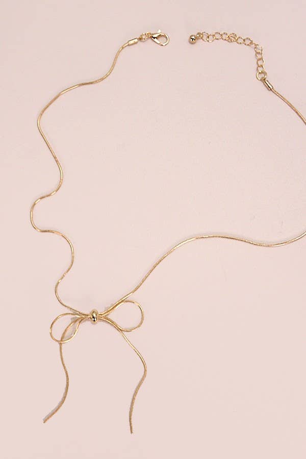 Snake Chain Bow Necklace