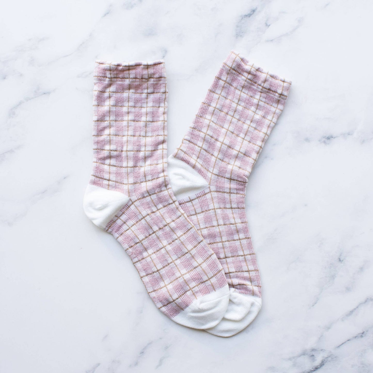 Women's Glitter Checkered Casual Socks