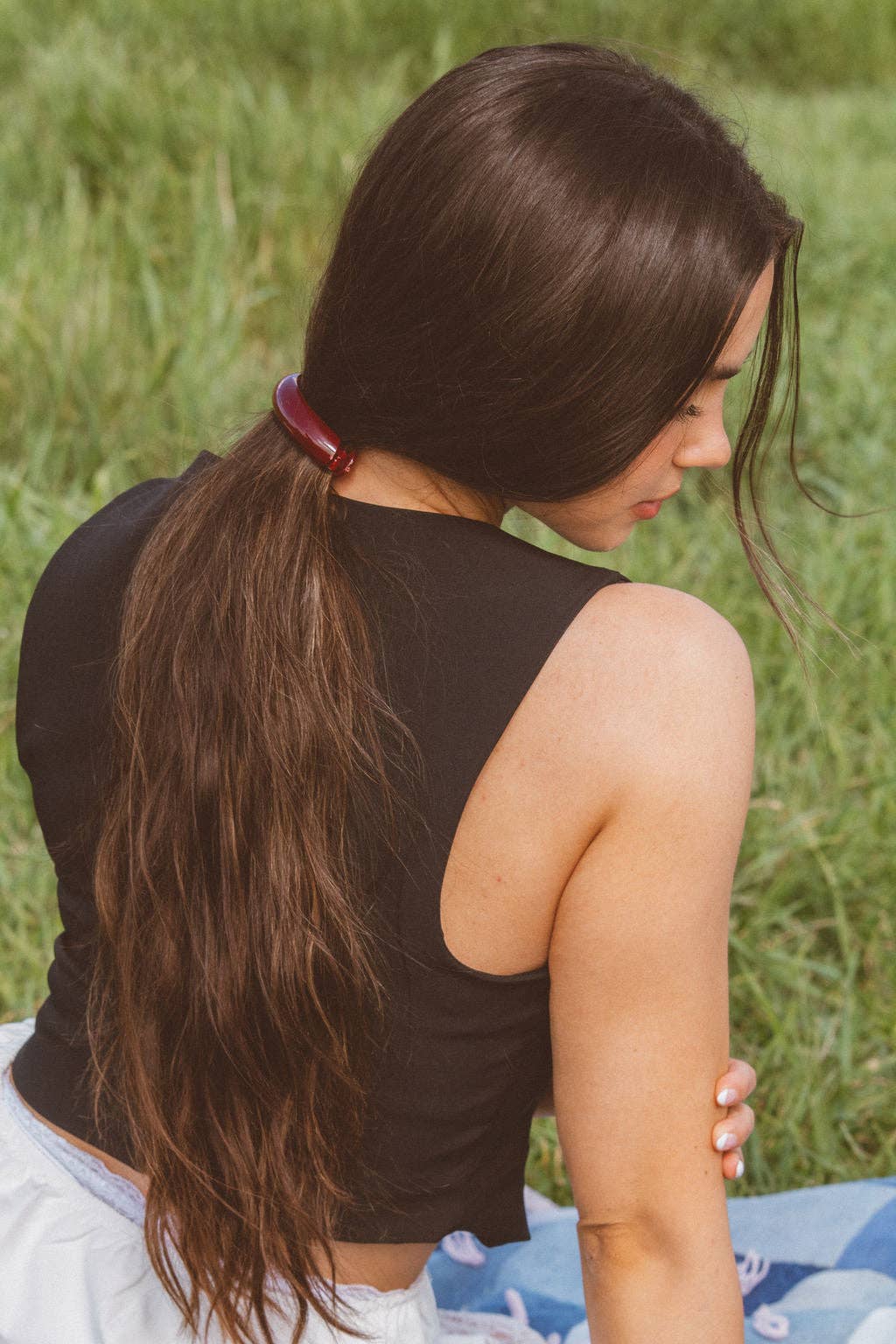 Crimson Ponytail Cuff