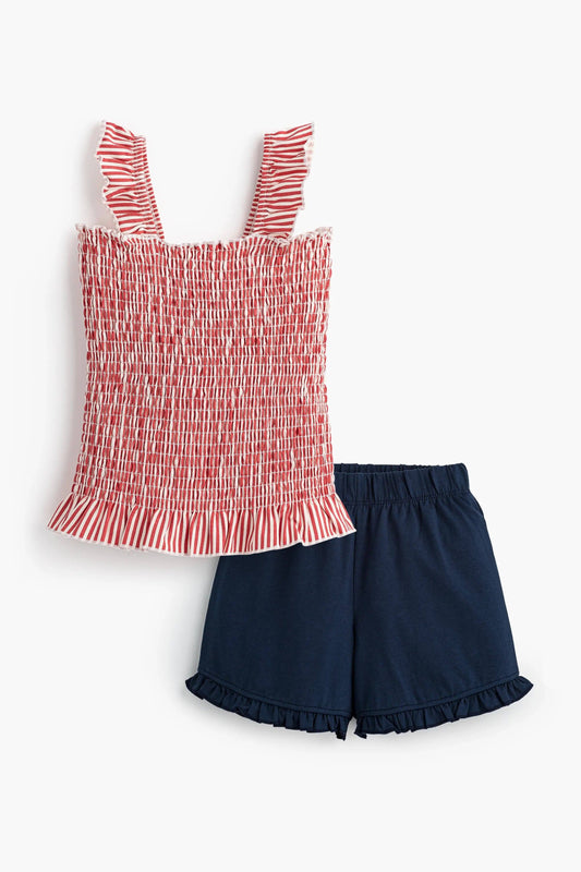 Smocked Top + Ruffle Short