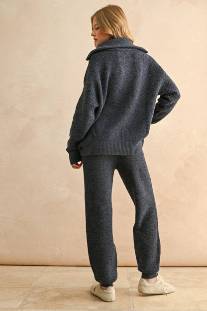 Half Zip Sweater Top