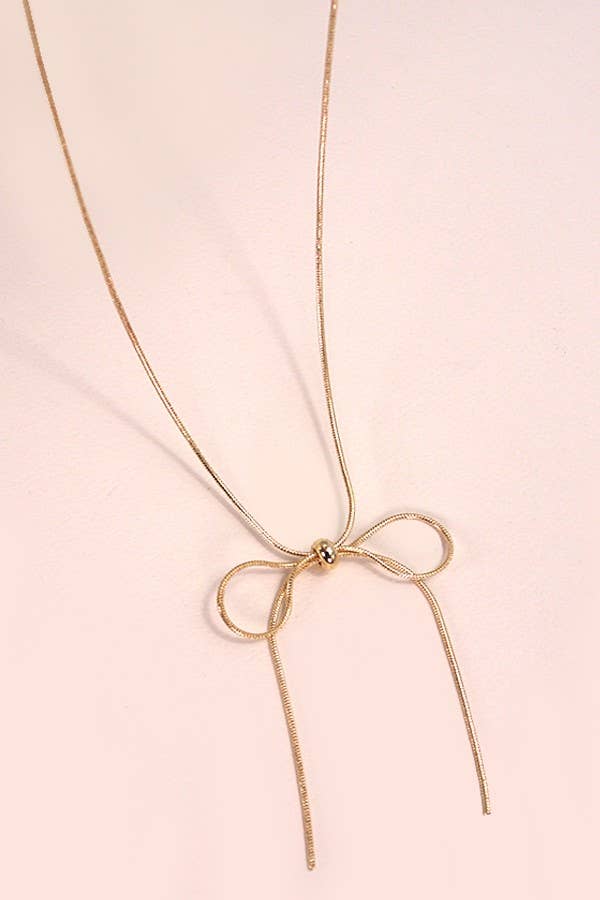 Snake Chain Bow Necklace