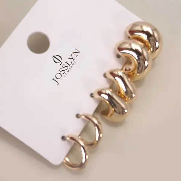 Bubble Hoop Earring Trio