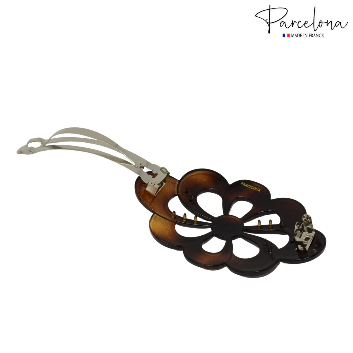 Large French Flower Shell Barrette