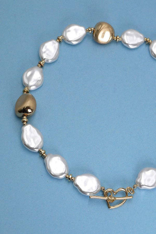 Gold Pearl Necklace