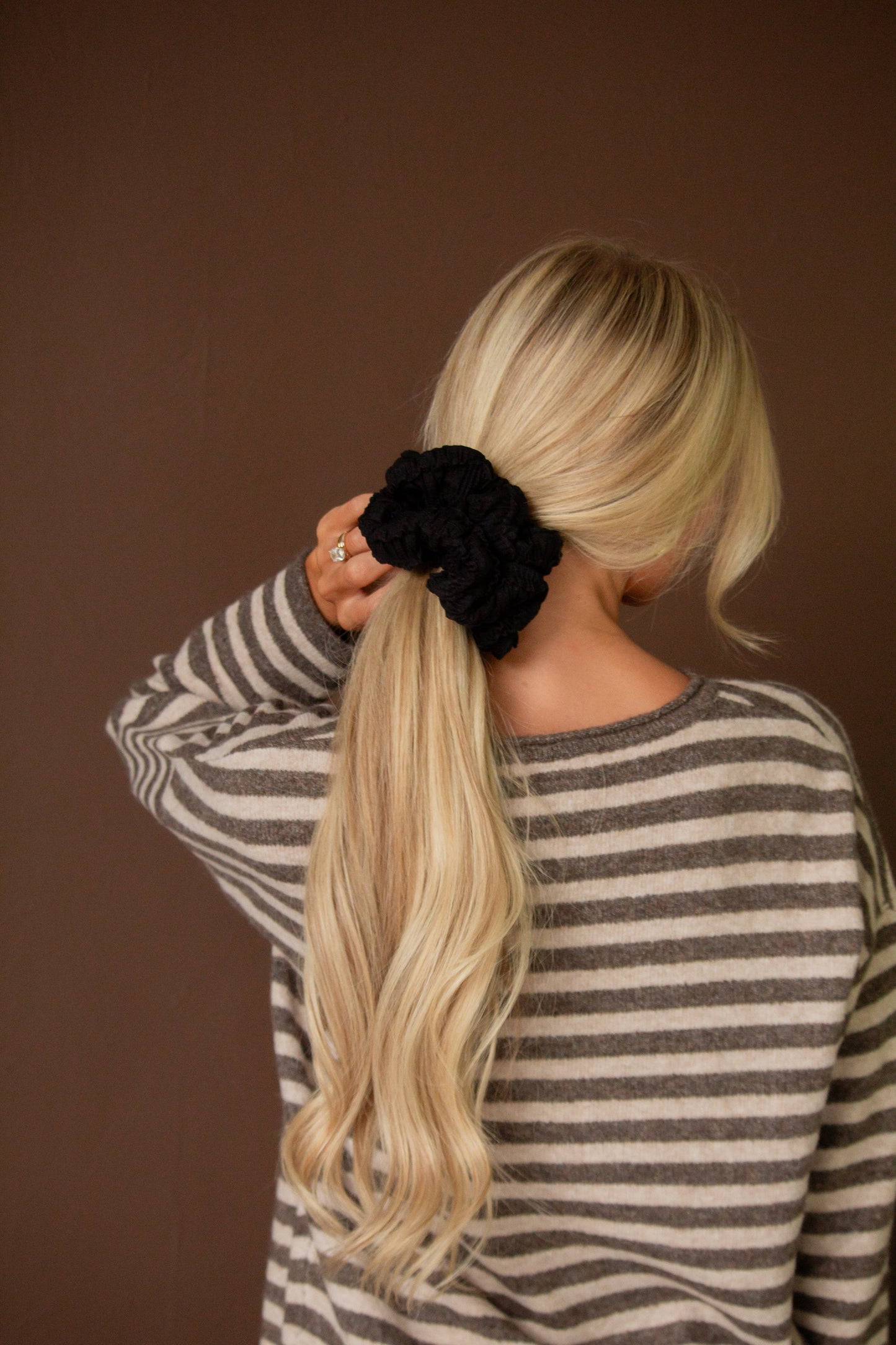Midnight Ruffle Jumbo Scrunchie
