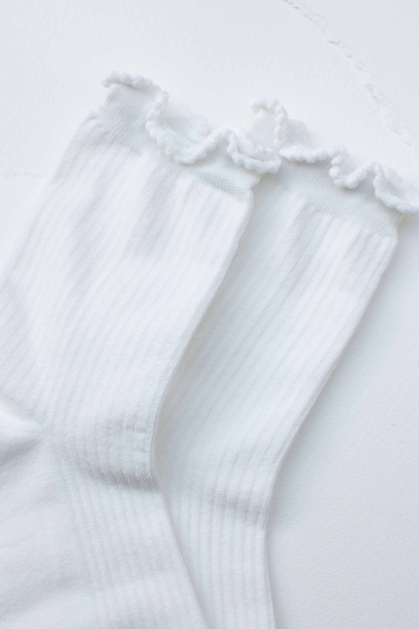 Ruffle Edge Cotton Blend Socks