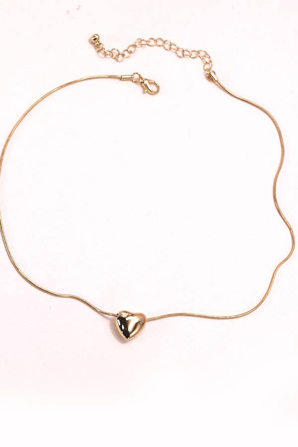 Mini Puff Heart Pendant Necklace