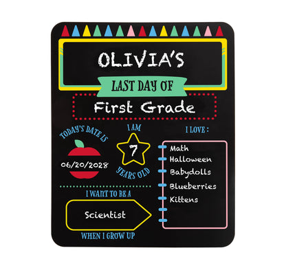 First & Last Day of School Chalkboard Sign