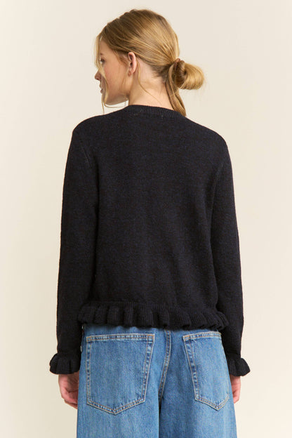 Ruffle Trim Cardigan