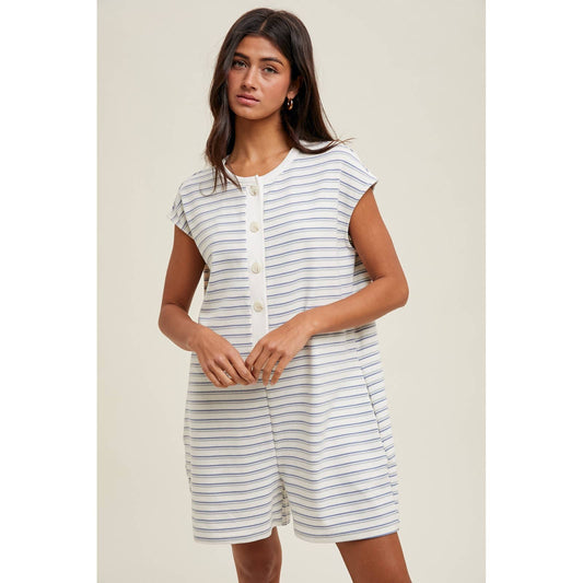 Striped Knit Romper