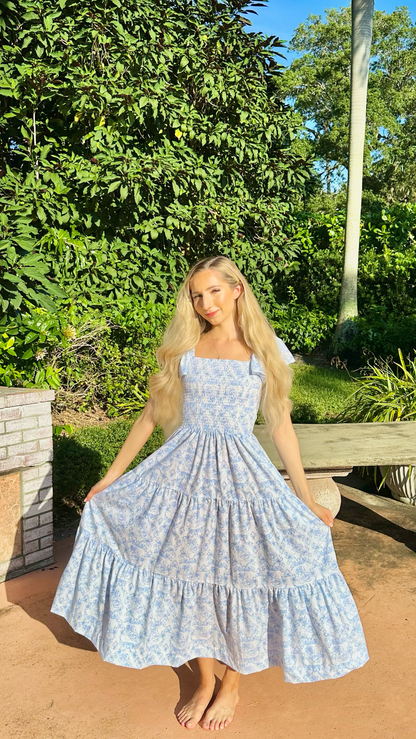French Rose Smocked Dress