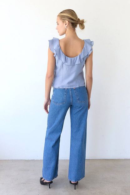 Ruffle Neckline Top