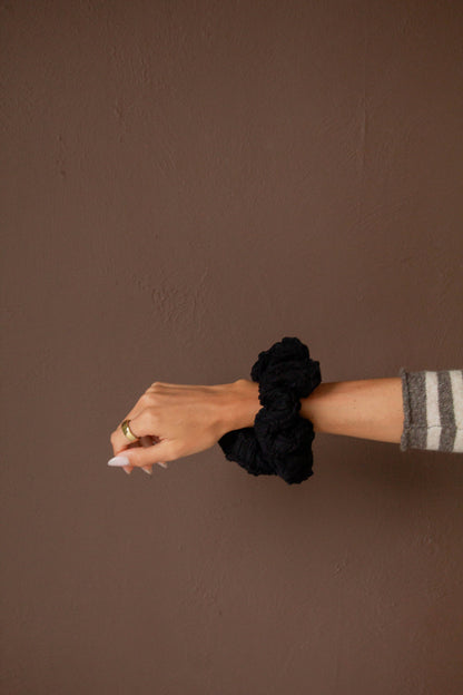Midnight Ruffle Jumbo Scrunchie