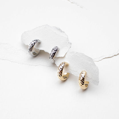 Textured Dome Hoop Earrings