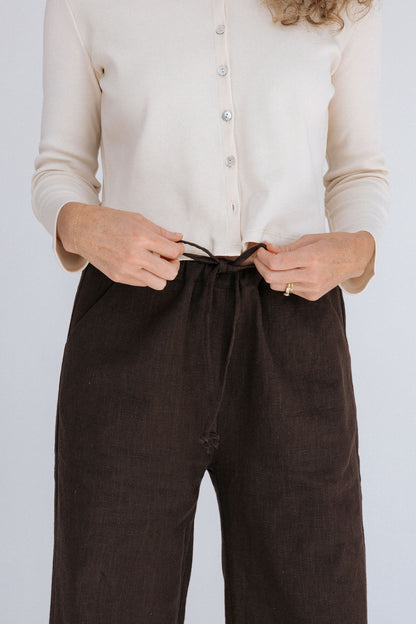 Phoebe Linen Pant | Chocolate