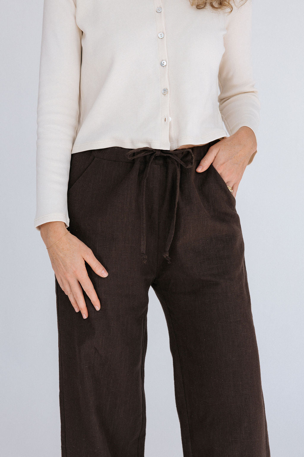 Phoebe Linen Pant | Chocolate