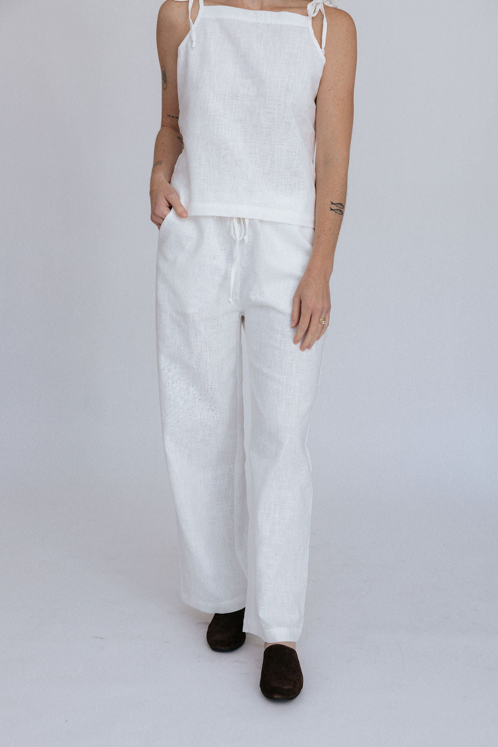 Phoebe Linen Pant | White