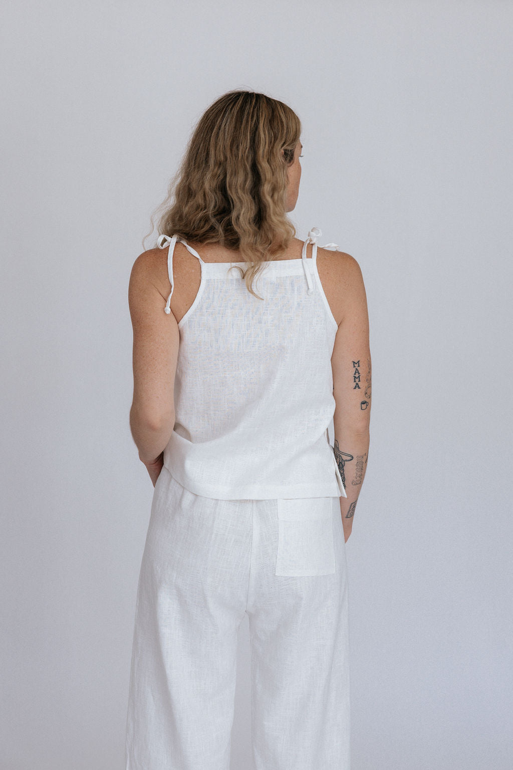 Lottie Tie Tank | White
