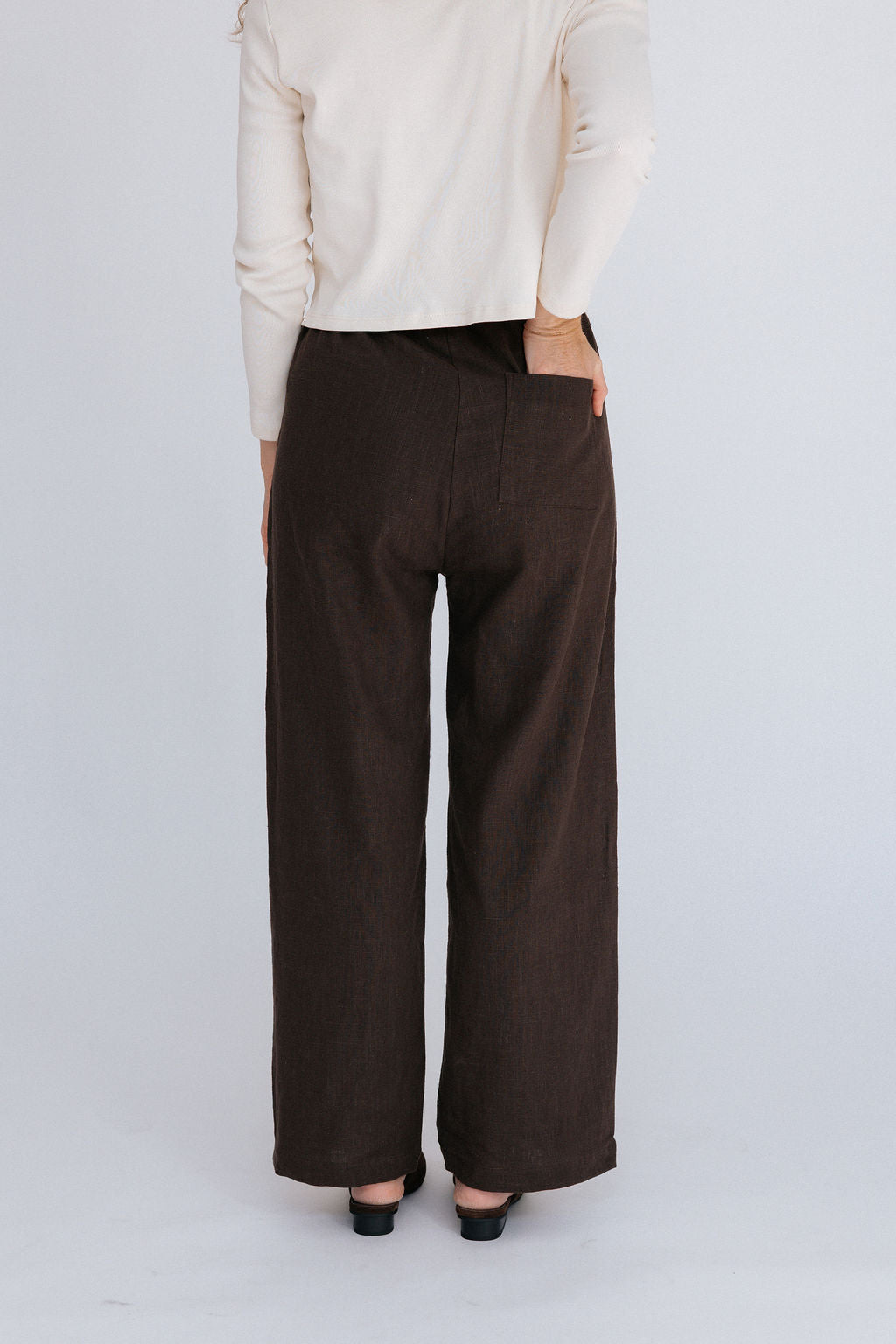 Phoebe Linen Pant | Chocolate