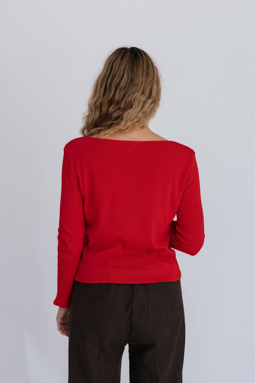 Andi Pointelle Tee | Cherry