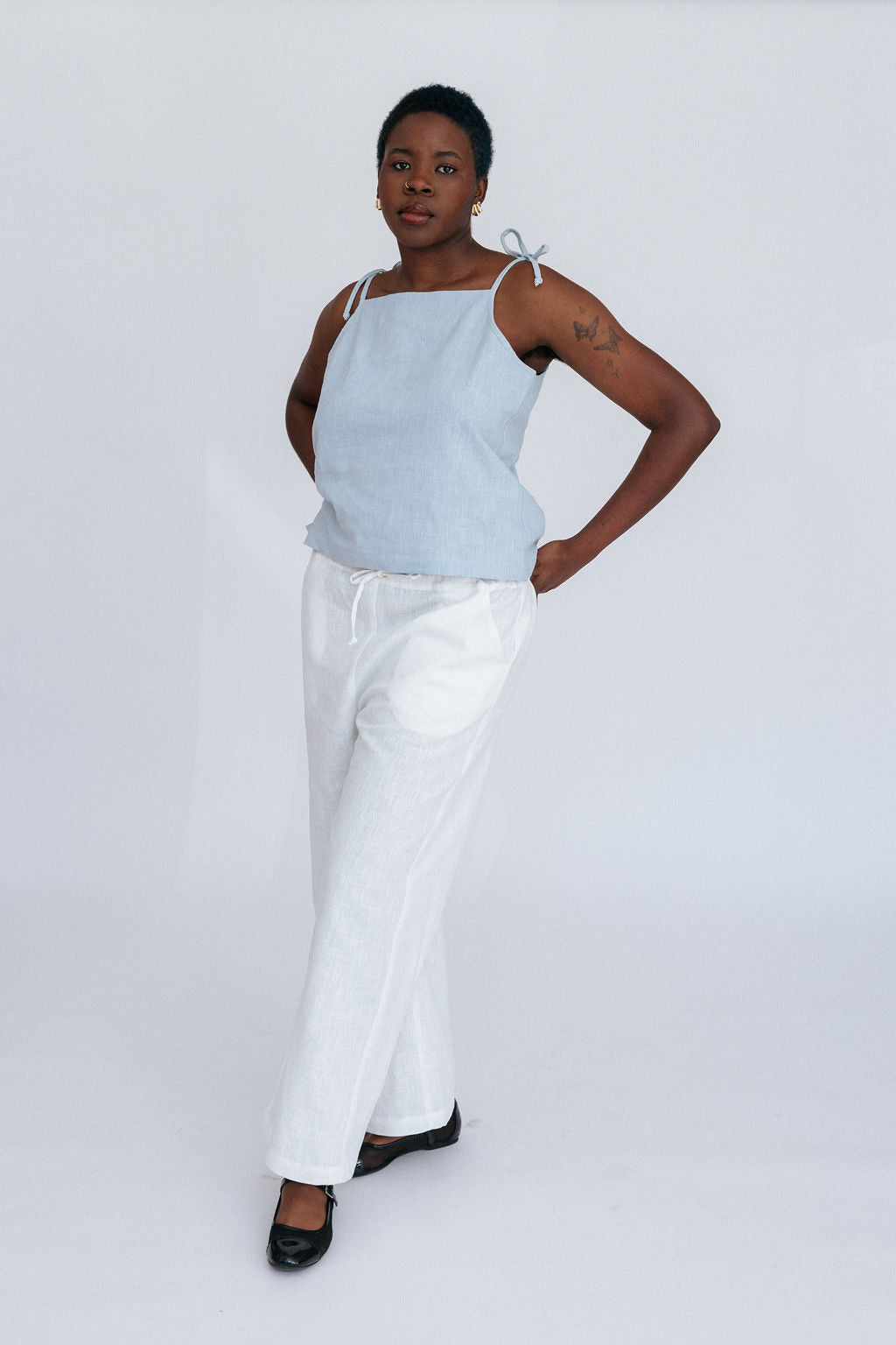 Lottie Tie Tank | Sky Blue
