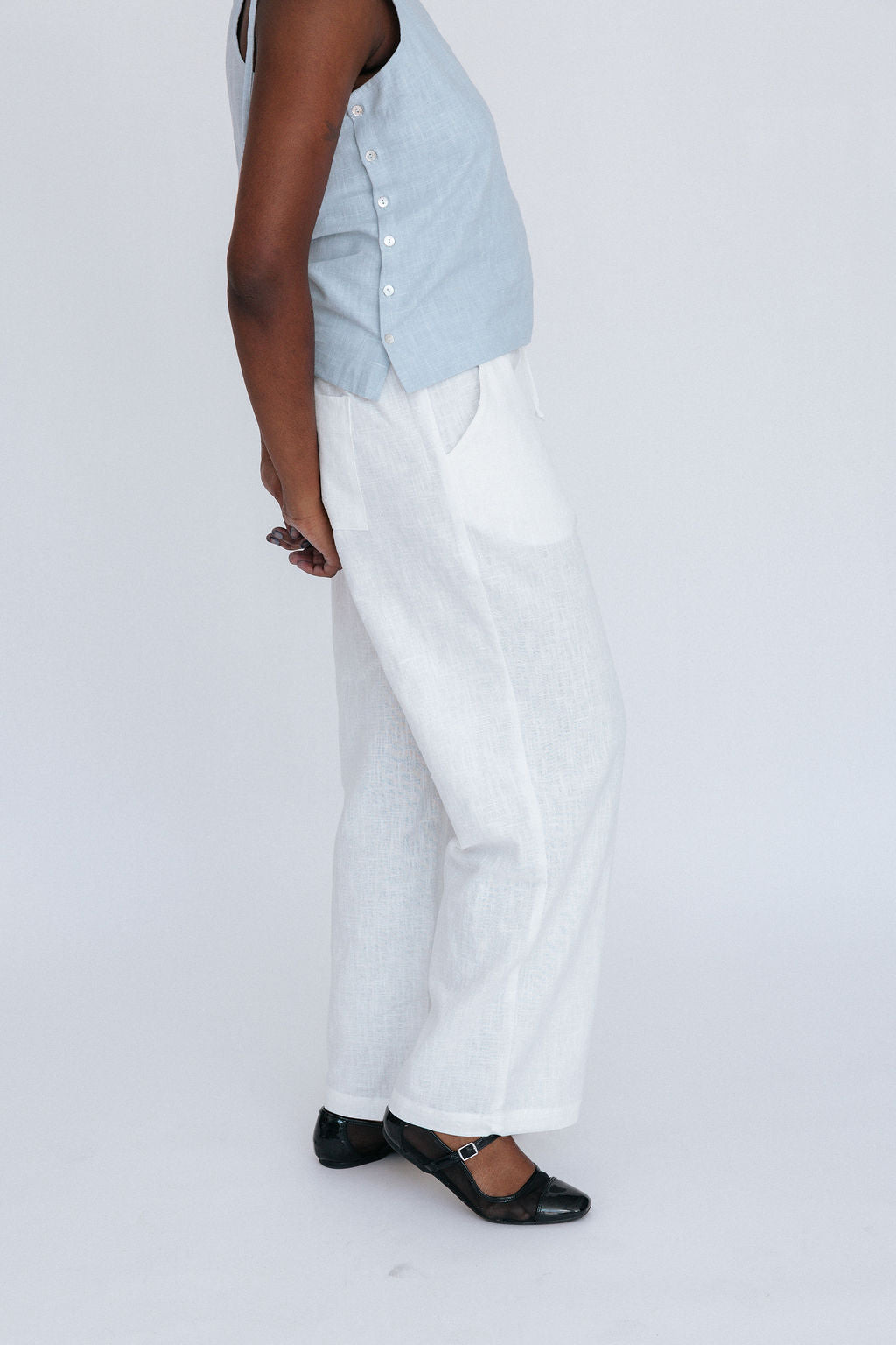 Phoebe Linen Pant | White
