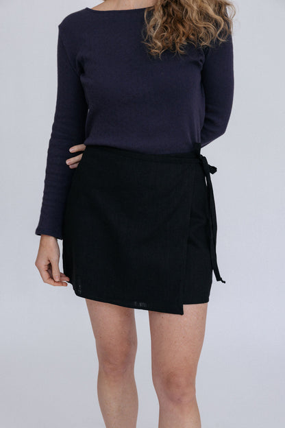 Beck Wrap Skirt | Black