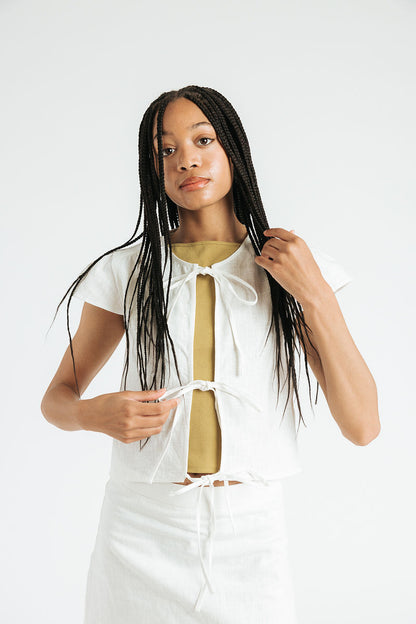 Libby Tie Top | White