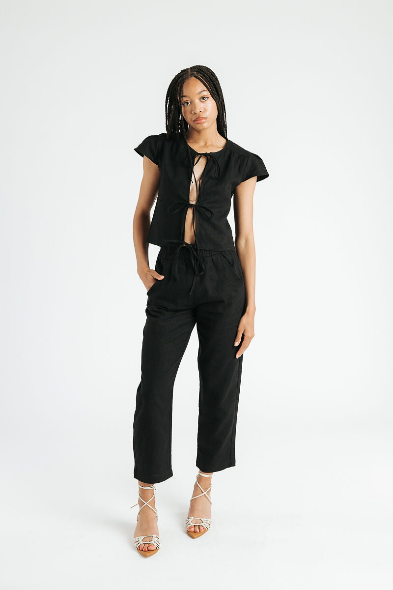 Kate Linen Pant | Black